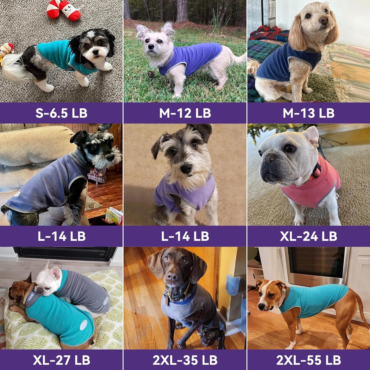 2 Pack Dog Sweater Sweatshirt Stretchy Fleece Vest Pullover Dog Jacket with Reflective Stripe Lightweight Pet Coats Dog Sweaters for Small Dogs Grey & Red